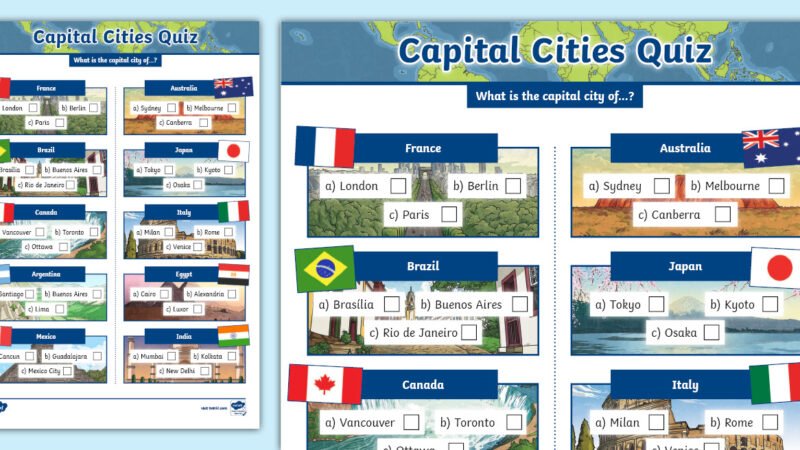 Capital City Questions: 100 Quiz Questions and Answers About World Capitals